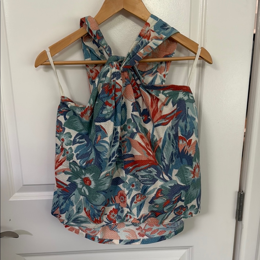 Faherty brand Floral Sleeveless Halter Top - Multicolor